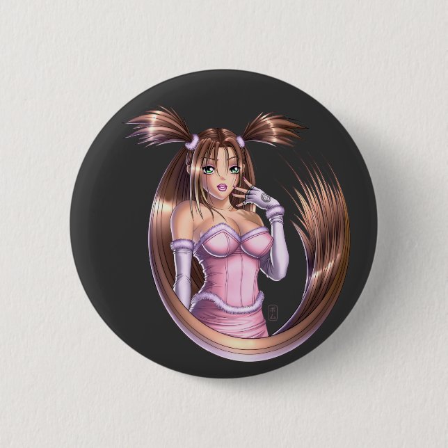 Anime Girl - Nikki 2 Inch Round Button (Front)