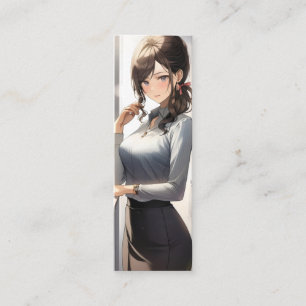 Anime Girl Office Worker Mini Business Card
