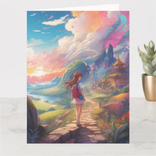 Anime Girl on Journey Card