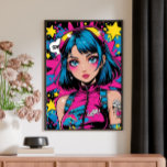Anime Girl Poster–Modern Pop Art Style Wall Deco P Poster<br><div class="desc">Add bold personality to your space with this vibrant anime girl poster in a modern pop art style. Featuring striking colours, expressive character design, and a playful contemporary twist, this wall art is perfect for anime fans, pop art lovers, and anyone who enjoys unique statement decor. Ideal for bedrooms, game...</div>