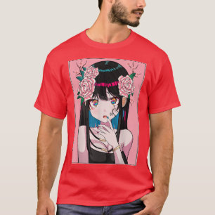 Anime Girl Sakura Hair Pinky Japanese Aesthetic Ka T-Shirt