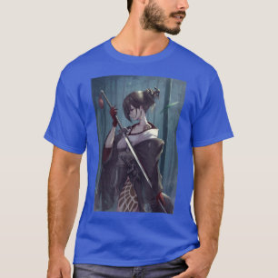 Anime Girl Samurai Waifu Aesthetic Japanese Otaku T-Shirt