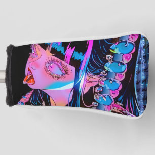 Anime Girl Sticking Her Tongue Out Golf Head Cover
