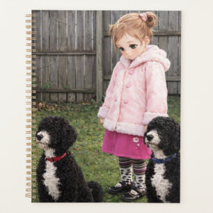 Anime Girl & Two Dogs Weekly Planner