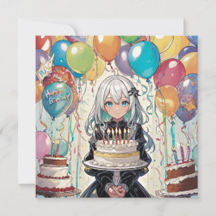 Anime girl Une invitation d'anniversaire