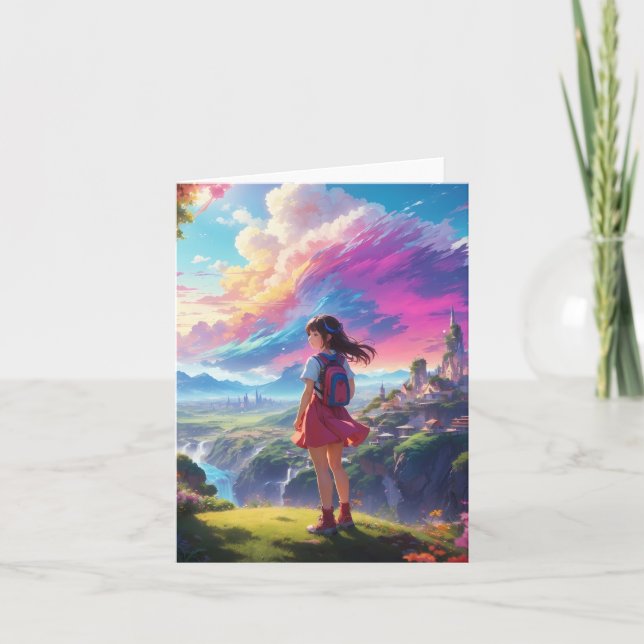Anime Girl views Vista Card (Front)
