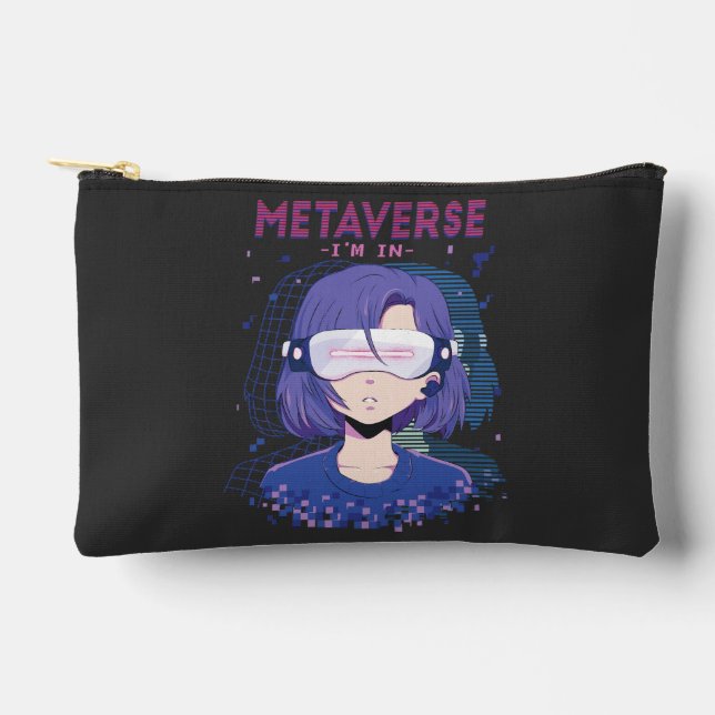 Anime girl virtual reality glasses Accessory Pouch (Front)