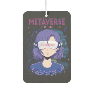 Anime girl virtual reality glasses air freshener