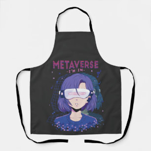 Anime girl virtual reality glasses Apron