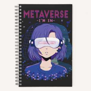 Anime girl virtual reality glasses Notebook