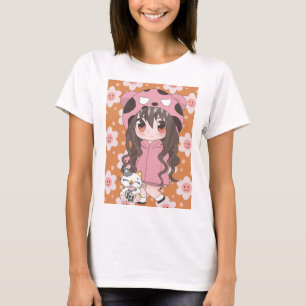 anime girl with flowers T-Shirt