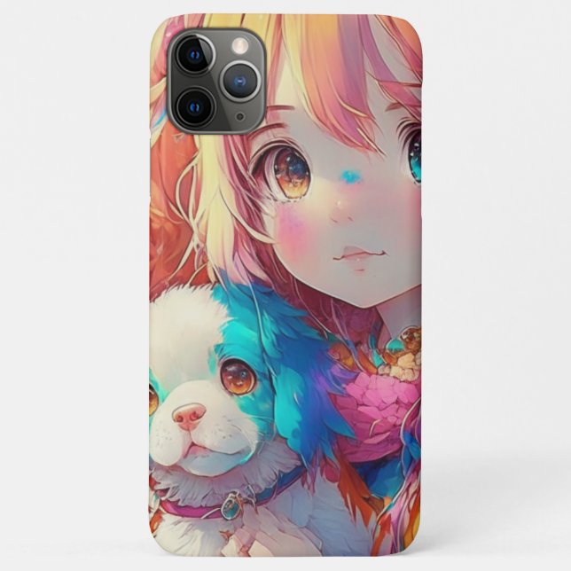 Anime Girl with Puppy Case-Mate iPhone Case (Back)