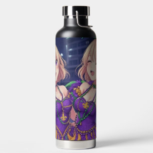 Anime Girls Mardi Gras Water Bottle