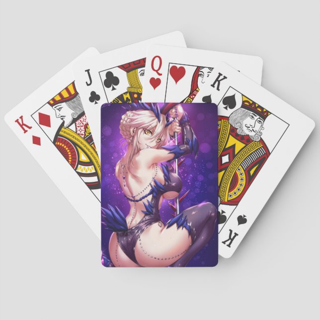 anime girls playing cards (Back)