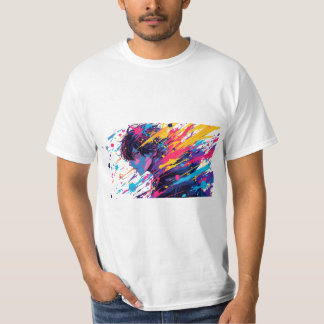Anime Graffiti Chaos — Colour Splash Men Anime Art T-Shirt