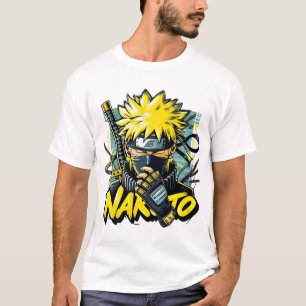Anime Graphic T-Shirt – Bold Yellow Hair Character