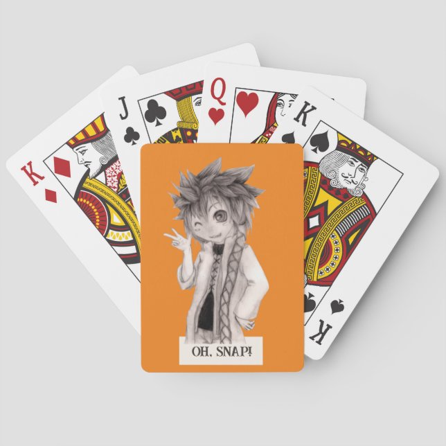 Anime Guy O SNAP, Original Drawing Playing Cards (Back)