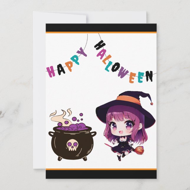 Anime/Halloween/Witch/Fall Flat Announcement Card (Front)