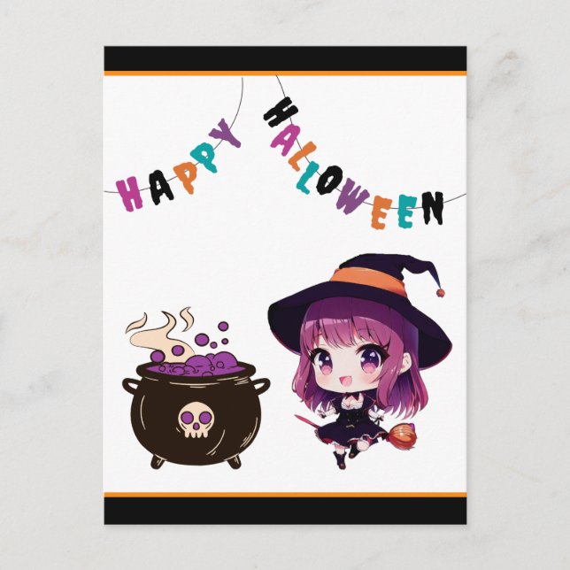 Anime/Halloween/Witch/Fall Flat Announcement Card (Front)