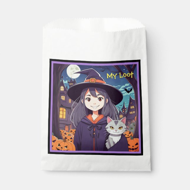 Anime Halloween Witch Favour Bag (Front)