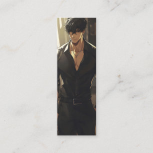 Anime Handsome Dangerous Man Mini Business Card