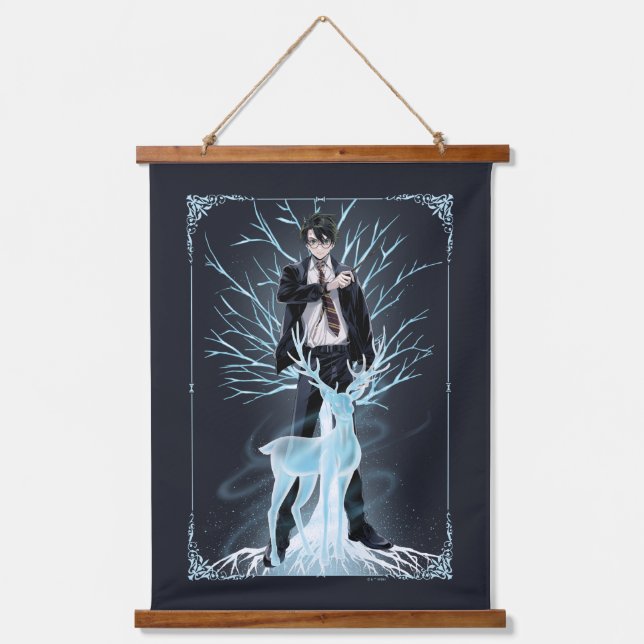 Anime HARRY POTTER™ Stag Patronus Hanging Tapestry (Front)