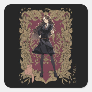 Anime Hermione Granger Ornate Frame Square Sticker