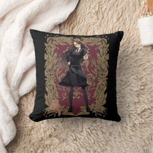 Anime Hermione Granger Ornate Frame Throw Pillow