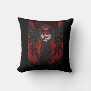 Anime Horror Aesthetic Scary Creepy Girl Japanese  Throw Pillow