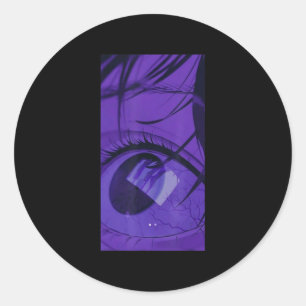 Anime Horror Creepy Girl Aesthetic Japanese Otaku Classic Round Sticker
