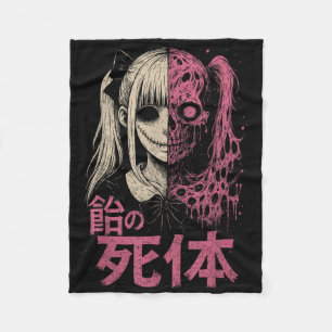 Anime Horror Manga Creepy Cute Japanese Pink Alt G Fleece Blanket