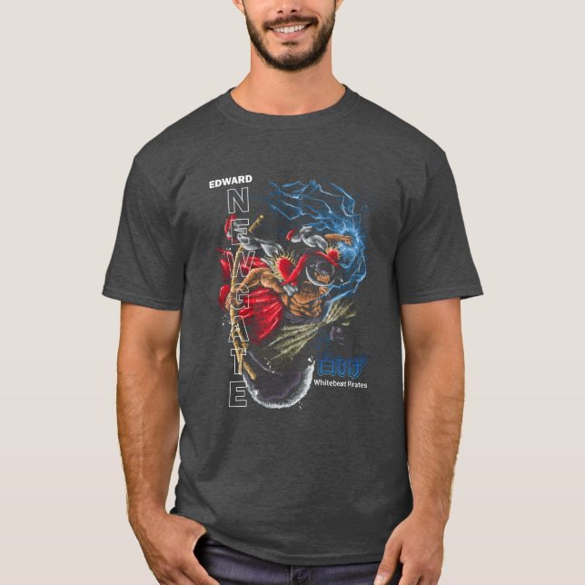 Anime Illutration whitebeard Scribble style funny T-Shirt (Front)