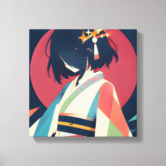 Anime Inspired Series 1 Crimson Moon Canvas Print