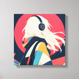 Anime Inspired Series 8 Wind In her Hair Canvas Print