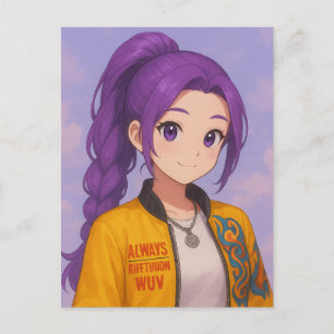 Anime K-Pop Idol Group   Original Manga-Style Pop  Postcard