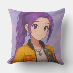 Anime K-Pop Idol Group   Original Manga-Style Pop  Throw Pillow