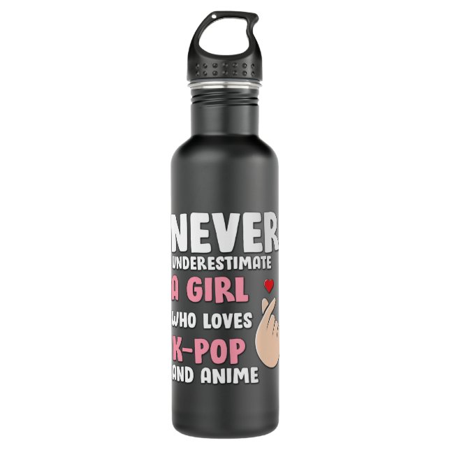 Anime & K-pop Quotes : Never Underestimate a Girl 710 Ml Water Bottle (Front)