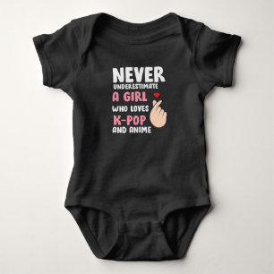 Anime & K-pop Quotes : Never Underestimate a Girl Baby Bodysuit
