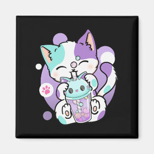 Anime Kawaii Cat Boba Bubble Tea Neko Boba Tea Cat Magnet