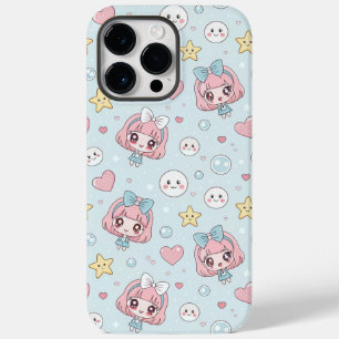 Anime Kawaii in Pastel Colors with Hearts and Star Case-Mate iPhone 14 Pro Max Case