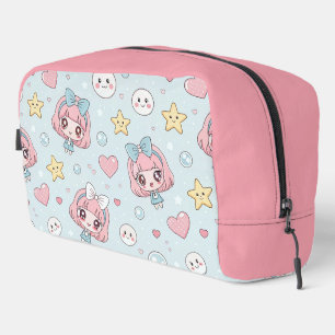 Anime Kawaii with Hearts and Star Dopp Kit