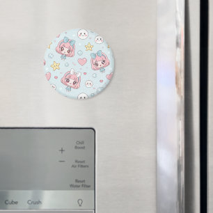 Anime Kawaii with Hearts and Stars Magnet