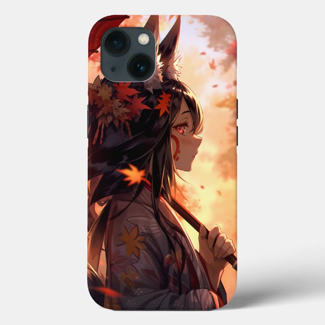 Anime Kitsune Girl Cute Fox Fantasy Art Case-Mate iPhone Case (Back)