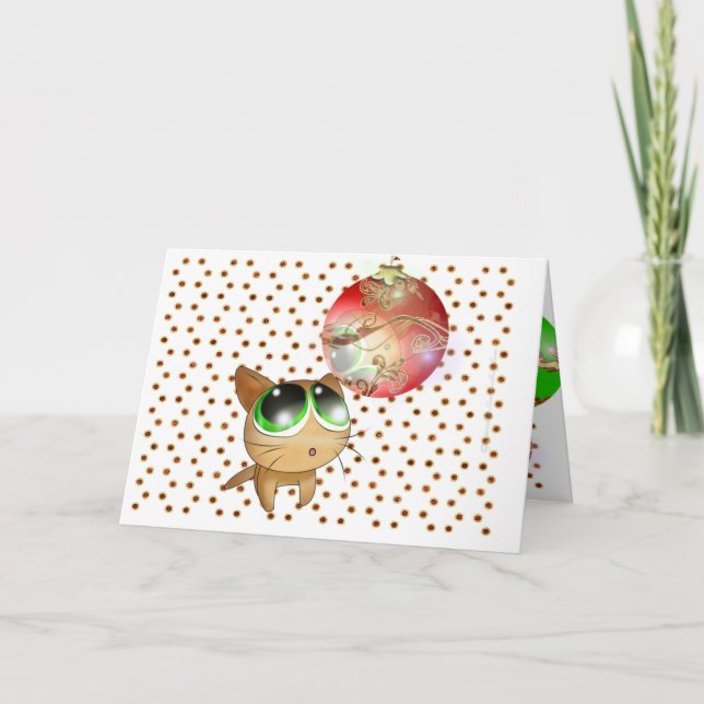 Anime Kitty Holiday Card (Front)