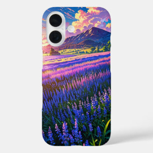 Anime Lavender Fields in Summer iPhone 16 Case