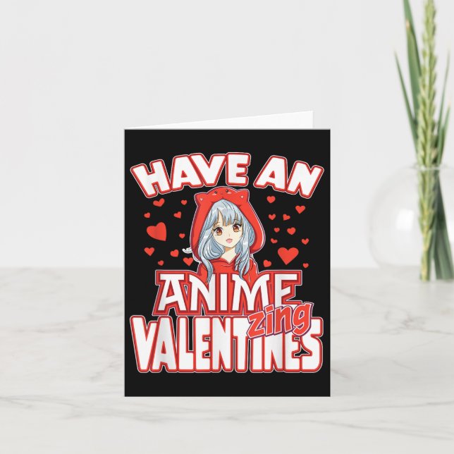Anime Lover Valentines Day Kids Teens Adults  Card (Front)