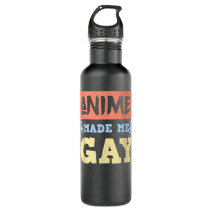 Anime Made Me Gay Funny Anime Meme LBGTQ Gay Pride 710 Ml Water Bottle