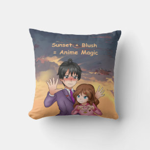 Anime Magic – Sunset Blush Throw Pillow