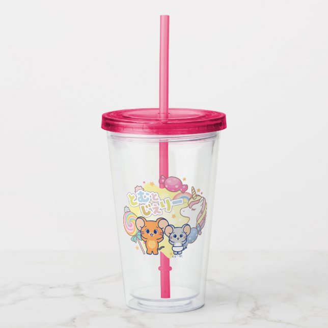 Anime Magical Candyland with Jerry and Tuffy Acrylic Tumbler (Front)