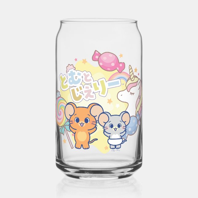 Anime Magical Candyland with Jerry and Tuffy Can Glass (Front)